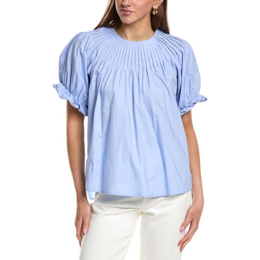 English Factory Womens Tuck Detail Blouse, Blue